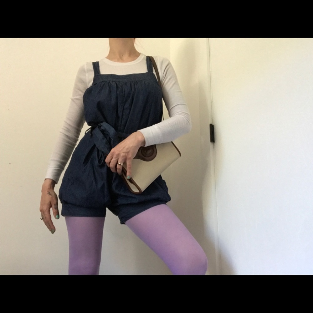 Forever 21 Denim Style Shorts Romper - Picture 2 of 13